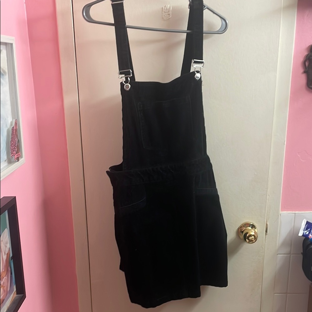 Black Corduroy Overall skirt